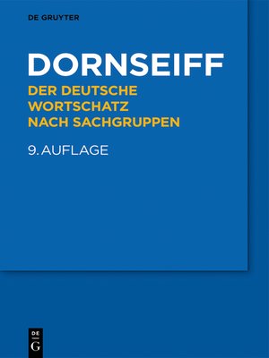 cover image of Der deutsche Wortschatz nach Sachgruppen